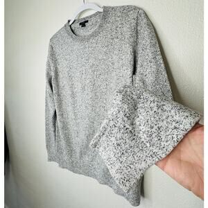 COS Black & White Marled Round Neck Long Sleeve Sweater 100% Cotton S